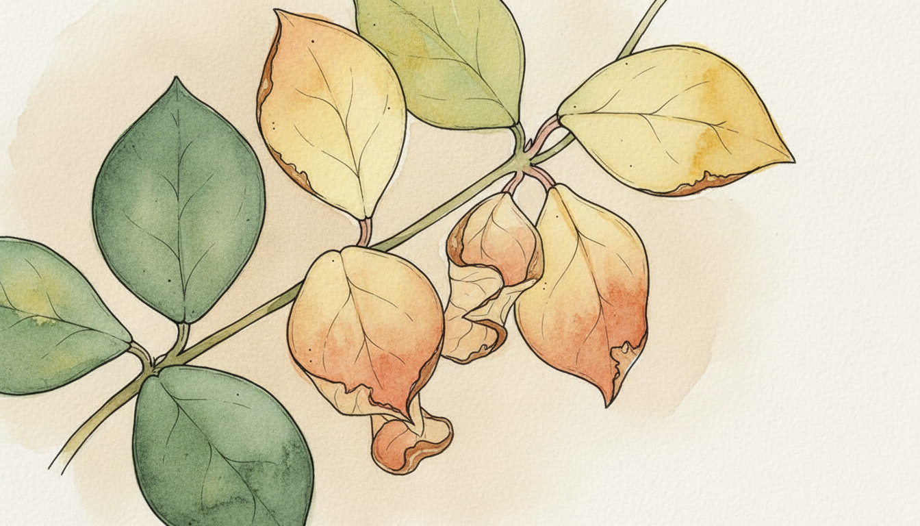 Hoya carnosa aux feuilles vert foncé brillantes et bouquet de fleurs étoilées roses et blanches odorantes, pot en terre cuite, fenêtre lumineuse, style aquarelle botanique